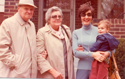 In this picture I am holding Joel, with Kate and Bob Hobart, my parents